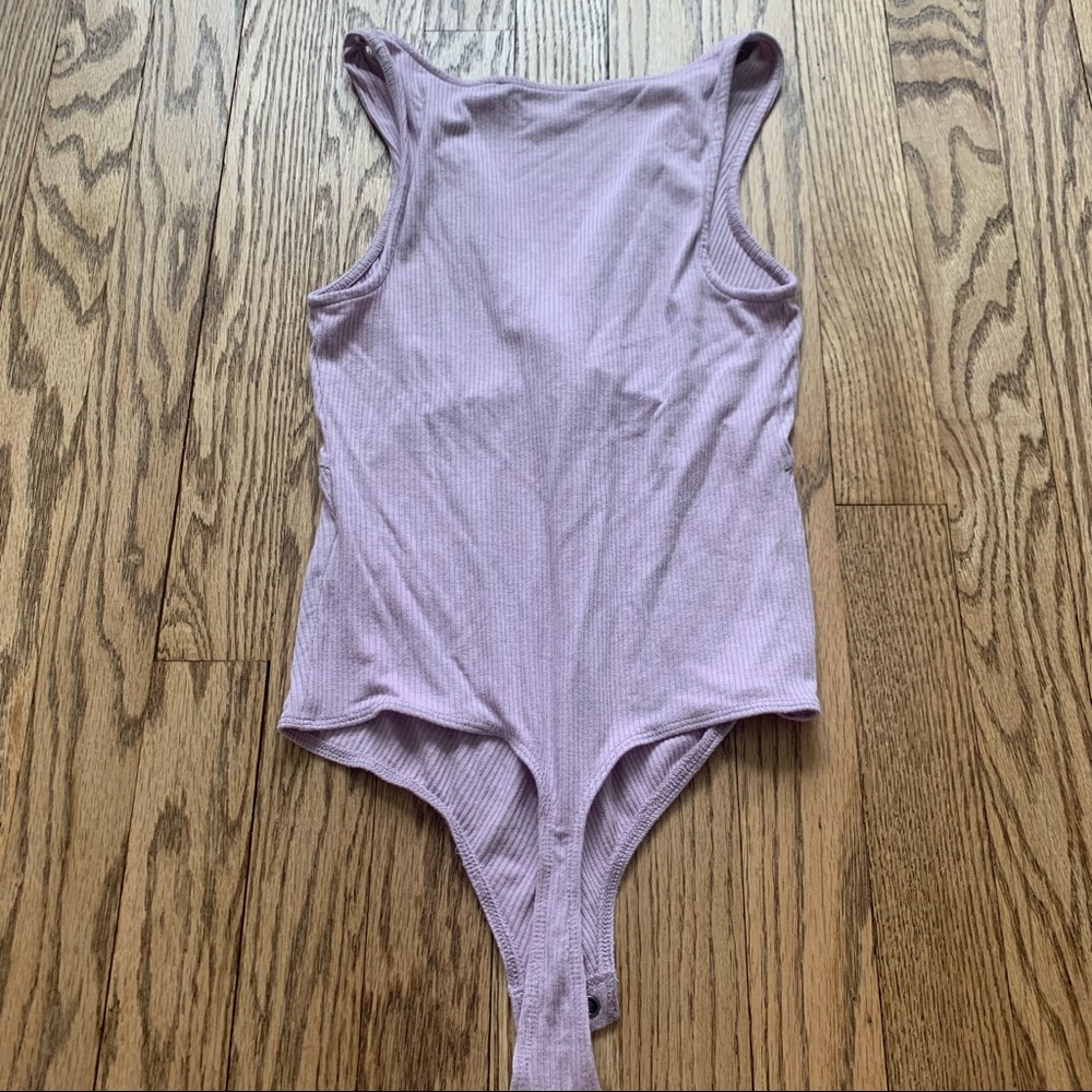 Express Lilac Ribbed Bodysuit - Picture 6 of 6